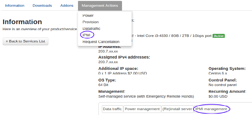 Verwendung von IPMI für die Verwaltung eines Servers